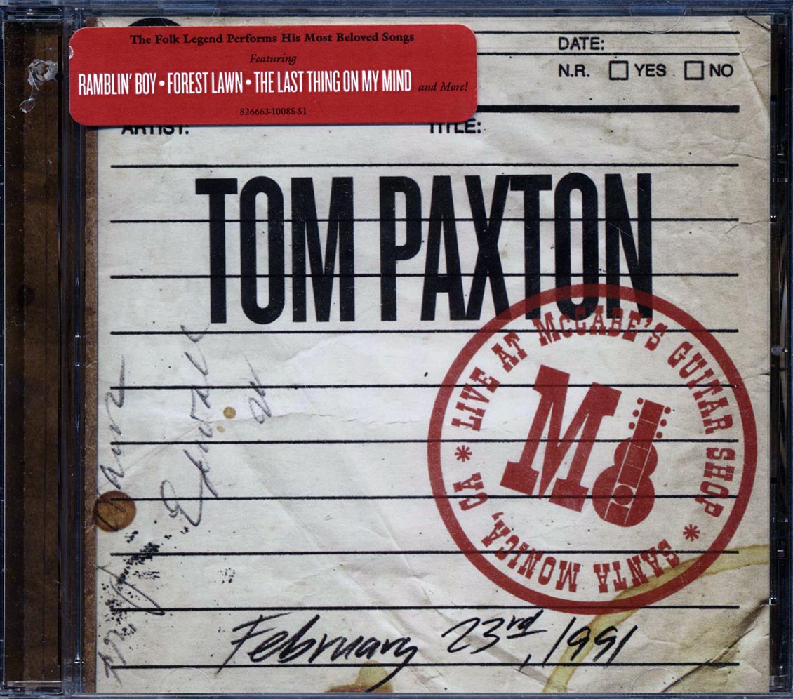 Tom Paxton - Tom Paxton Live At McCabe's Guitar (marked/ltd stock)