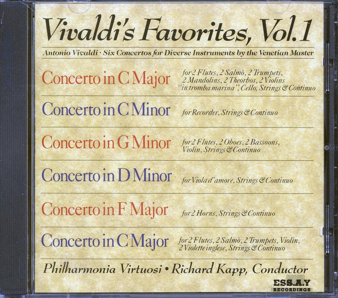 Antonio Vivaldi, Philharmonia Virtuosi, Richard Kapp - Vivaldi's Favorites Volume 1: Six Concertos For Diverse Instruments)