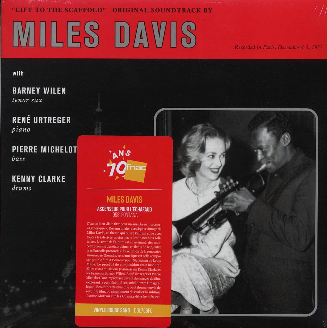 Miles Davis - Lift To The Scaffold: Original Soundtrack (red vinyl)